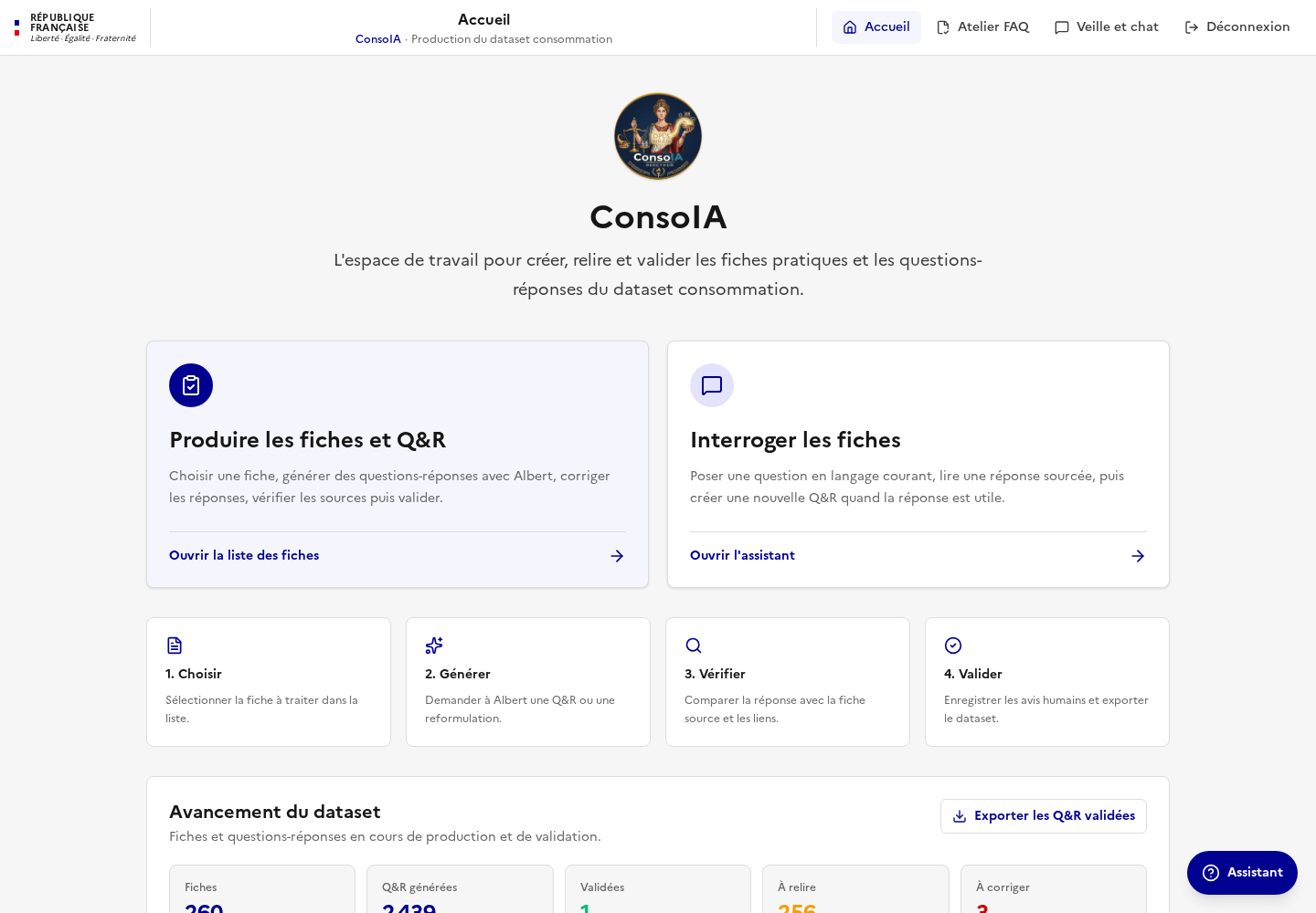 Accueil production dataset