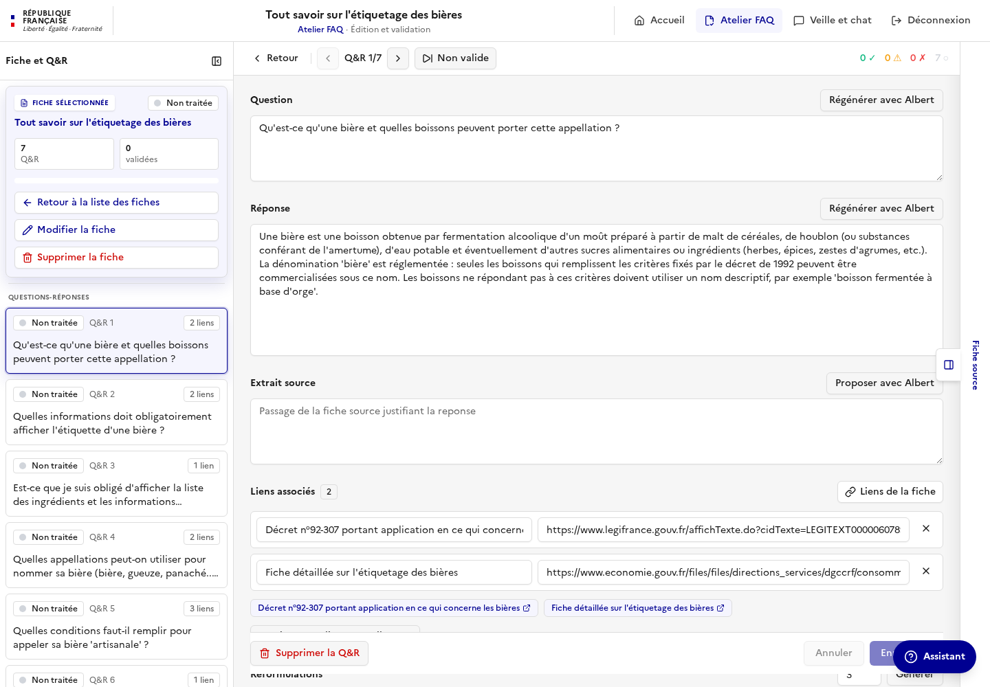 Detail fiche et questions