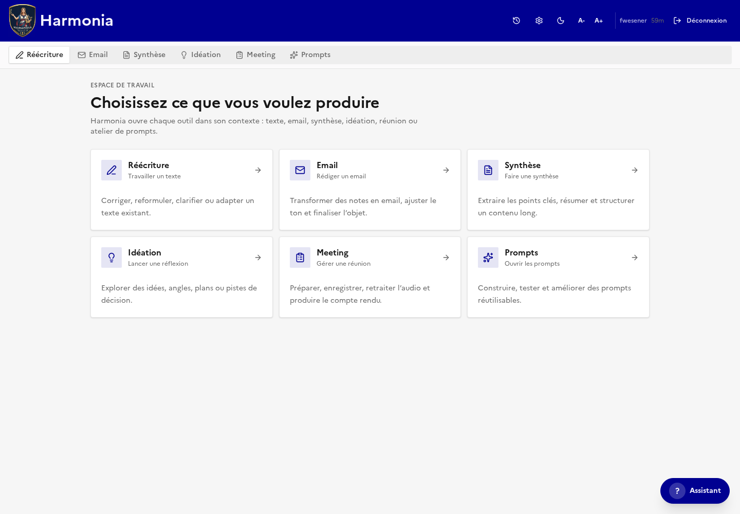 Accueil assistant